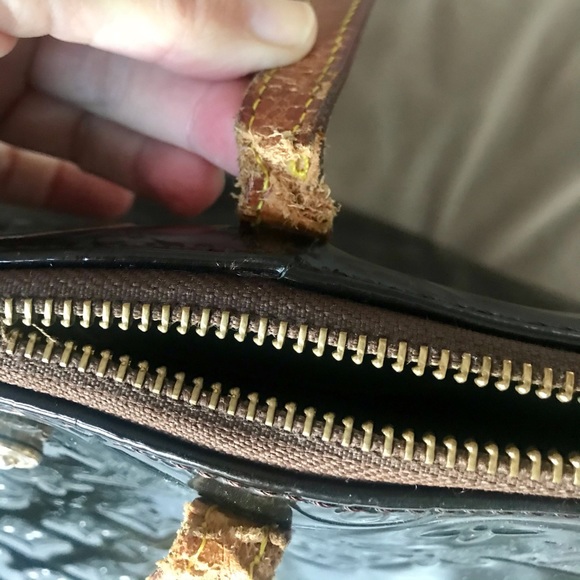 LV Dark Brown Patent Leather Tote - Picture 5 of 7